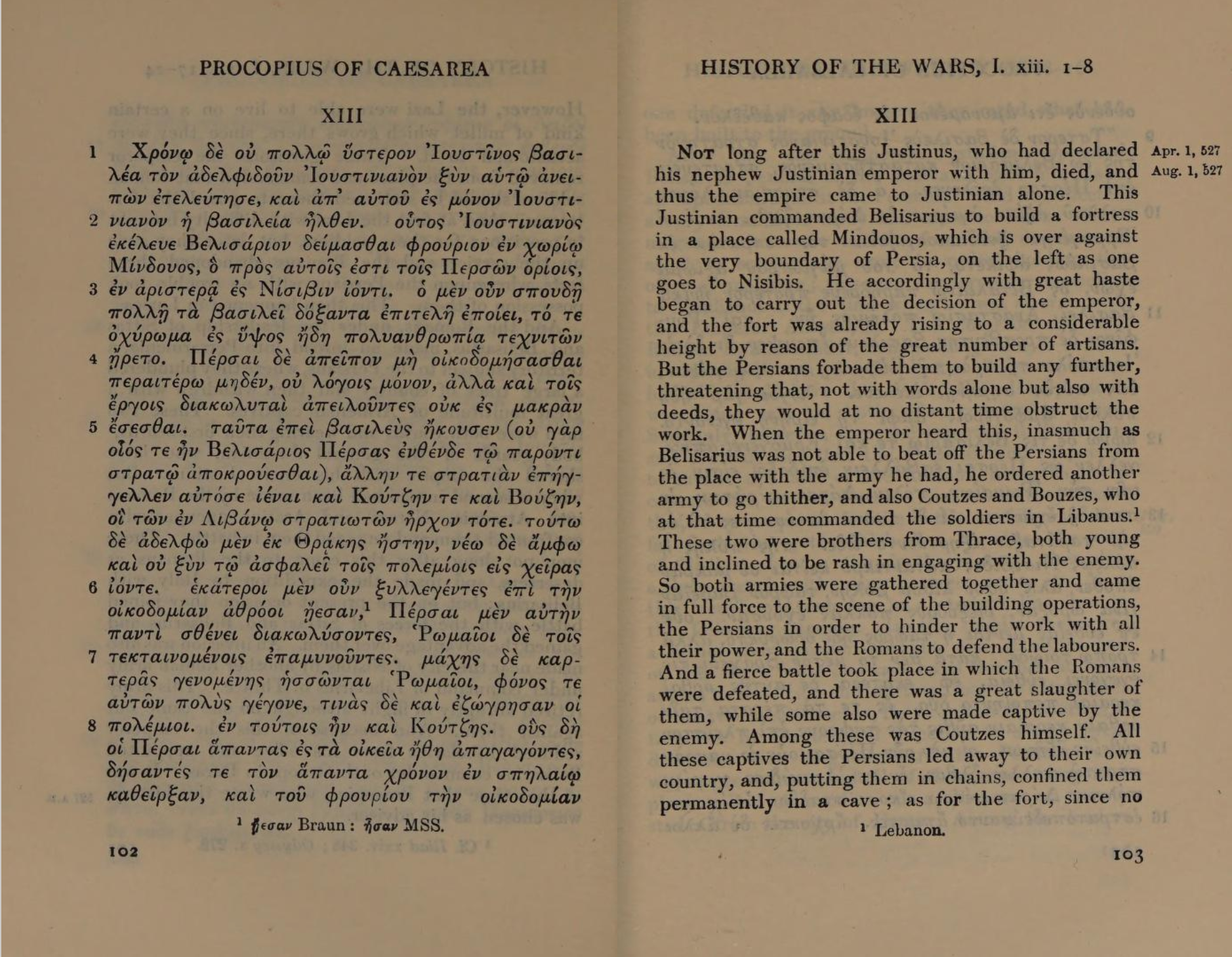 Procopius: History of the Wars